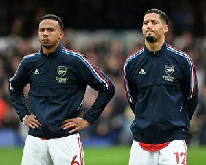 Arsenal Duo Gabriel Magalhaes and William Saliba Before Everton Clash (Premier League 2022-23)