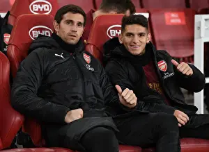 Arsenal V Blackpool Carabao Cup 2018-19 Prints: Arsenal Duo Martinez and Torreira Prepare for Carabao Cup Clash Against Blackpool
