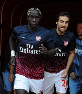 Arsenal V Manchester City 2013/14 Prints: Arsenal Duo: Sagna and Flamini Before the Battle Against Manchester City