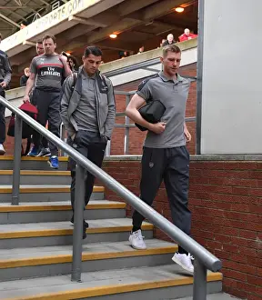 Crystal Palace V Arsenal 2016-17 Prints: Arsenal Duo Xhaka and Mertesacker Arrive at Selhurst Park Ahead of Crystal Palace Clash