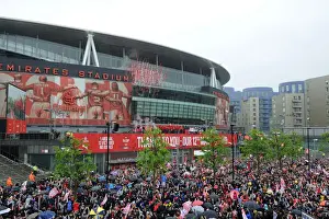 Arsenal FA Cup Final Victory Parade 2014-15 Prints: Arsenal FA Cup Victory: The Team's Triumphant Parade at Emirates Stadium (2014-15)