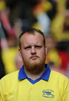 Arsenal FA Cup Victory: Triumphant Fan's Moment before the 4-0 Win over Aston Villa at Wembley Stadium (May 30, 2015)