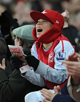 Arsenal v Manchester United 2011-12 Collection: Arsenal fan. Arsenal 1: 2 Manchester United. Barclays Premier League. Emirates Stadium, 22 / 1 / 12