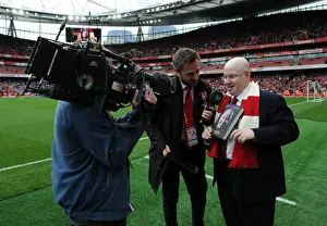 Arsenal Fan Matt Lucas Interviewed at Half Time during Arsenal vs Brighton & Hove Albion Match, 2017-18