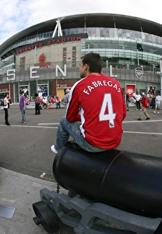 Arsenal fan outside the stadium