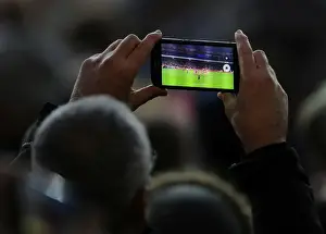 Arsenal V Crystal Palace 2016-17 Prints: Arsenal Fan Snaps Emirates Stadium Before Arsenal vs Crystal Palace (2016-17)