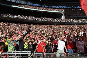 Arsenal V Manchester City - Community Shield 2023-24 Prints: Arsenal Fans at the 2023 Community Shield: A Sea of Passion as Arsenal Take on Manchester City