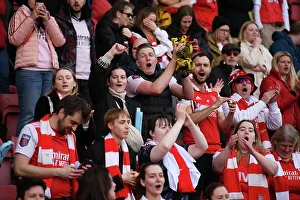 Arsenal Fans in Action: Tottenham Hotspur vs. Arsenal, FA Women's Super League, London 2023