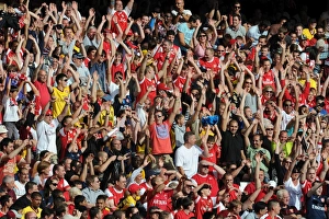 Arsenal fans. Arsenal 1: 1 AC Milan. Emirates Cup, pre season. Emirates Stadium, 31 / 7 / 10