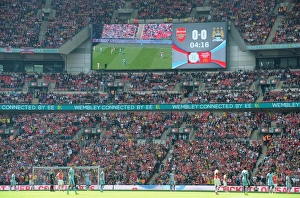 Arsenal v Manchester City - FA Community Shield 2014/15 Collection: Arsenal fans. Arsenal 3: 0 Manchester City. FA Community Shield. Wembley Stadium, 10 / 8 / 14