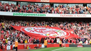 Arsenal V Bolton Wanderers 2010-11 Prints: Arsenal fans. Arsenal 4: 1 Blackburn Rovers, Barclays Premier League, Emirates Stadium