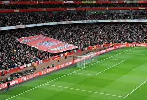 Arsenal fans banner. Arsenal 1: 2 Manchester United. Barclays Premier League