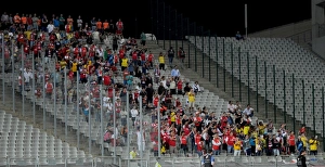Arsenal fans. Besiktas 0: 0 Arsenal. UEFA Champions League Qualifier 1st Leg. Ataturk