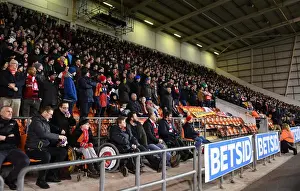 Arsenal Fans at Blackpool's Bloomfield Road during FA Cup Third Round Match