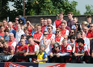 Arsenal fans. Boreham Wood 0: 2 Arsenal. Pre Season Friendly. Meadow Park. Borehamwood