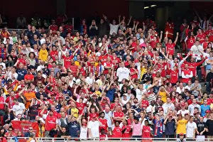 Arsenal V Rangers 2009-10 Prints: Arsenal Fans Celebrate 3:0 Victory over Rangers in the Emirates Cup