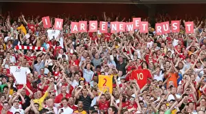 Arsenal Fans Celebrate 4:1 Victory Over Stoke City in Barclays Premier League at Emirates Stadium, 2009