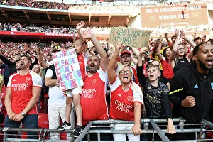 Arsenal Fans Celebrate Community Shield Victory over Manchester City (2023-24): Triumph at Wembley