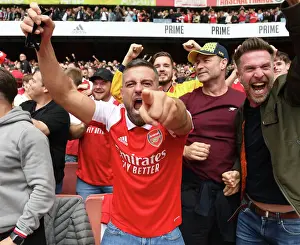 Arsenal Fans Celebrate Derby Victory: Arsenal FC vs. Tottenham Hotspur, Premier League 2022-23