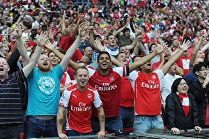 Arsenal V Manchester City - FA Community Shield 2014/15 Prints: Arsenal Fans Celebrate FA Community Shield Victory over Manchester City