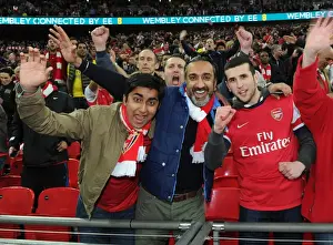 Arsenal V Wigan Athletic - FA Cup Semi Final 2014 Prints: Arsenal Fans Celebrate FA Cup Semi-Final Victory Over Wigan Athletic (4-2 on Penalties)