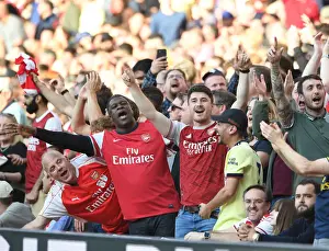 Arsenal V Tottenham Hotspur 2021-22 Prints: Arsenal Fans Celebrate Third Goal Against Tottenham in the 2021-22 Premier League