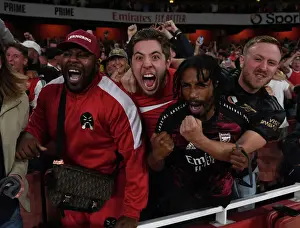 Arsenal Fans Celebrate Second Goal Against Aston Villa in 2022-23 Premier League Match