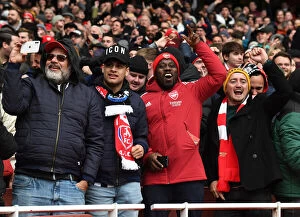 Arsenal v Newcastle United 2021-22 Collection: Arsenal Fans Celebrate Second Goal vs. Newcastle United (2021-22)