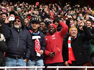 Images Dated 27th November 2021: Arsenal Fans Celebrate Second Goal vs Newcastle United (2021-22)