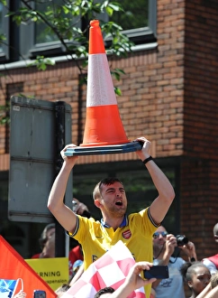 Arsenal Trophy Parade 2014 Prints: Arsenal Fans Celebrate Trophy Victory in Islington, May 18, 2014