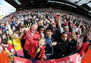 Norwich City V Arsenal 2013-14 Prints: Arsenal Fans Celebrate Victory Over Norwich City in Premier League