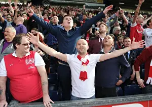 West Bromwich Albion V Arsenal 2011-12 Prints: Arsenal Fans Celebrate Victory over West Bromwich Albion in Premier League Match