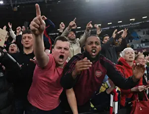 West Ham United V Arsenal 2021-22 Prints: Arsenal Fans Celebrate Victory over West Ham United in Premier League Showdown