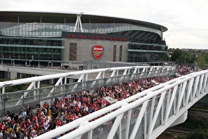 Arsenal V West Bromwich Albion 2008-09 Prints: Arsenal Fans Celebrate Win Over West Bromwich Albion, Exiting Emirates Stadium