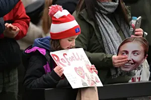 Arsenal Women V Manchester City Women 2022-23 Prints: Arsenal Fans Cheer at Meadow Park: Arsenal Women vs Manchester City