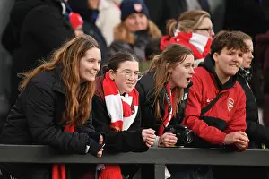 Arsenal Women V Leeds United Women - FA Cup 2023 Prints: Arsenal Fans Cheer on Women's Team in FA Cup Fourth Round Match against Leeds