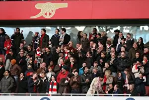 Arsenal fans on Club Level celebrate the 2nd goal. Arsenal 2: 0 Sunderland