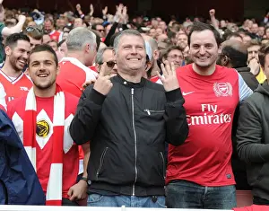 Arsenal V Aston Villa 2015-16 Prints: Arsenal Fans at Emirates Stadium: Passionate Moments from the Arsenal vs