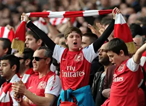 Arsenal V Tottenham 2011-12 Prints: Arsenal Fans Euphoric Goal Celebration: Arsenal vs. Tottenham (Premier League 2011-12)
