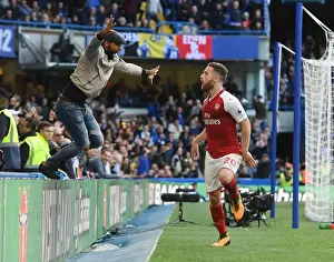 Chelsea V Arsenal 2017-18 Prints: Arsenal Fan's Euphoric Moment: Mustafi's Disallowed Goal vs. Chelsea (2017-18)