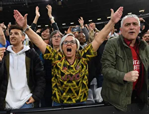 West Ham United V Arsenal 2021-22 Prints: Arsenal Fans Euphoric Victory Celebration vs. West Ham United in Premier League