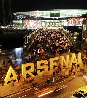 Uefa Champions Laegue Collection: Arsenal Fans Exit Emirates Stadium After Champions League Match Against Olympiacos, 2012