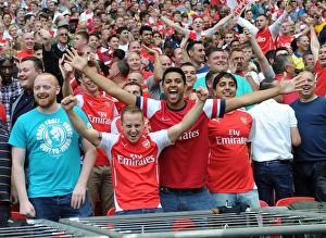 Arsenal V Manchester City - FA Community Shield 2014/15 Prints: Arsenal Fans at FA Community Shield: Arsenal vs Manchester City (2014)