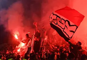 Stade Rennes V Arsenal 2018-19 Prints: Arsenal Fans Face Off Against Rennes Supporters in Europa League Clash