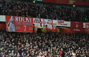 Arsenal fans flags before the match. Arsenal 2: 0 Tottenham Hotspur. FA Cup 3rd Round