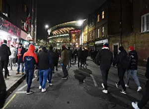 Arsenal Fans Gather in Anticipation Outside Emirates Stadium Ahead of Carabao Cup Showdown with Liverpool