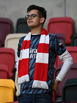 Images Dated 14th August 2021: Arsenal Fans Gather Before Brentford Clash in Premier League