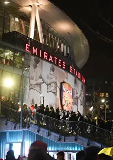 Arsenal Fans Gather in Excitement Outside Emirates Stadium for Carabao Cup Semi-Final Against Liverpool
