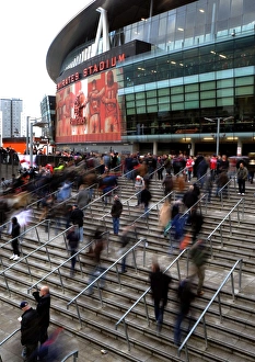 Arsenal V Swansea 2012-13 Prints: Arsenal Fans Gathering Before Arsenal vs Swansea City