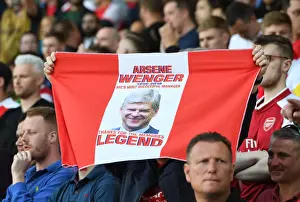 Huddersfield Town V Arsenal 2017-18 Prints: Arsenal Fans Honor Arsene Wenger with Banners at Huddersfield Match
